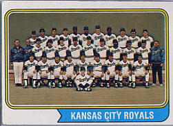 1974 Topps Baseball Cards      343     Kansas City Royals TC